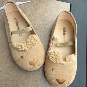 Children's Beige Bear Slip-On Mary Jane Shoes